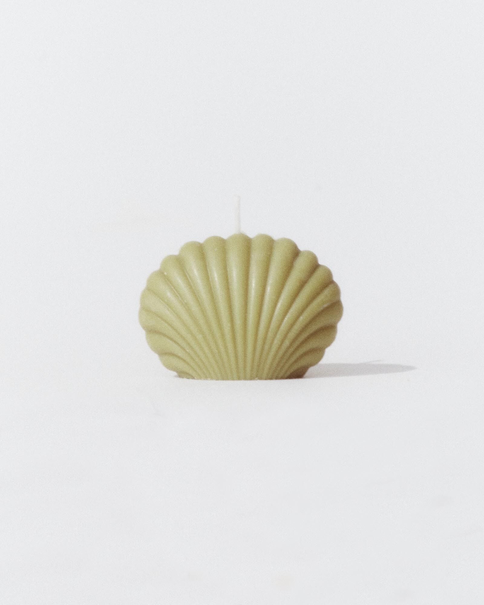 Candle small shell ‘Sainte-Marie-de-la-Mer’ Olive