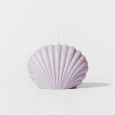 Large shell candle 'Toreille' Lilac