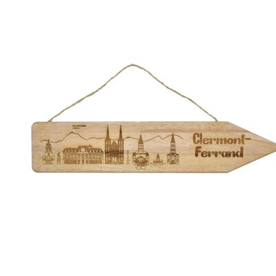 Letrero de madera Clermont-Ferrand