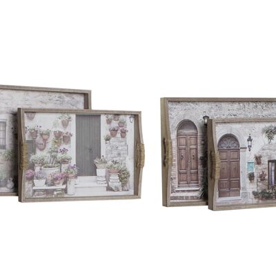 PLATEAU SET 2 MDF 40.5X30X6 MAISON DE VILLAGE 2 MOD.