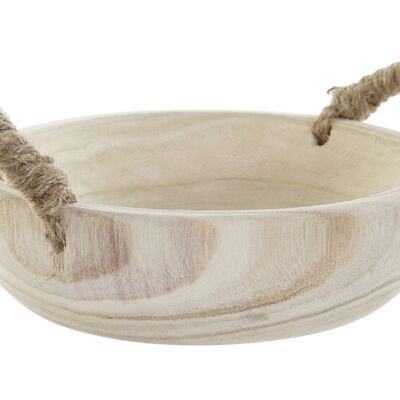 PAULOWNIA ROPE TABLE CENTERPIECE 25X22X10 NATURAL HANDLE