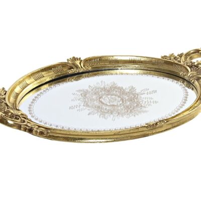 MIRROR RESIN TRAY 45.5X23.5X5.2 GOLD