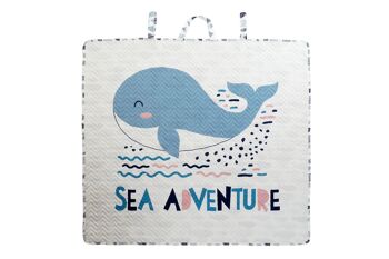 COUVERTURE BÉBÉ POLYESTER 100X100X2 POISSON BALEINE 1