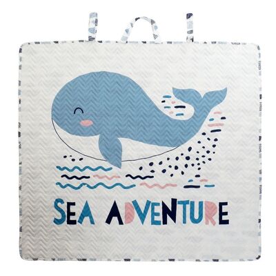 POLYESTER BABY BLANKET 100X100X2 WHALE FISH
