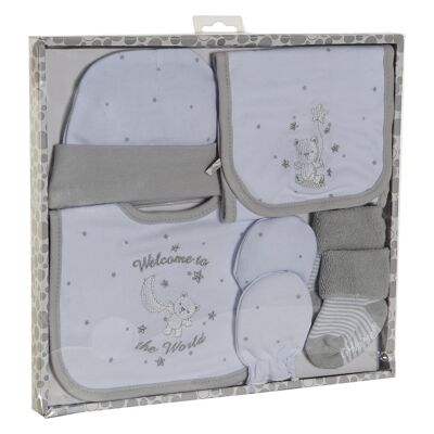 SET 3 BABY COTONE 25X25 0-6 MESI GRIGIO