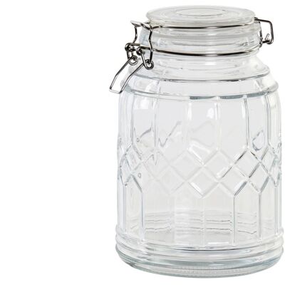 STAINLESS STEEL GLASS HERMETIC JAR 14.5X14.5X20.3 1800