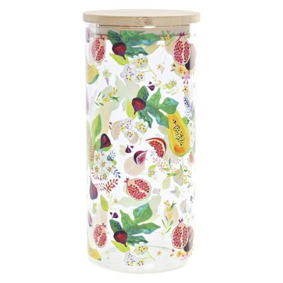 BAMBOO BOROSILICATE JAR 10X10X22 1400 ML,