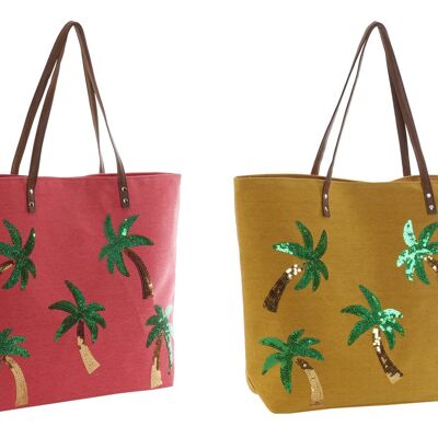CANVAS BAG 51X13X40 PALM TREES SEQUINED 2 MOD.