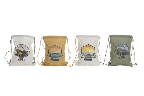 Mochila canvas algodon 28x5x36 glamping 4 surt.