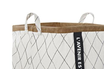 PANIER A LINGE COTON CUIR 25X35X45 2 MOD. 2