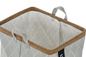 PANIER A LINGE COTON CUIR 25X35X45 2 MOD. 3