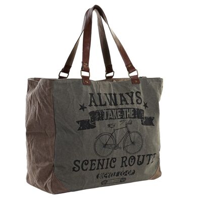 CANVAS LEATHER BAG 48X22X40 26 BROWN BICYCLE