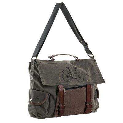CANVAS LEATHER CROSSBODY BAG 48X10X37 23 BICYCLE