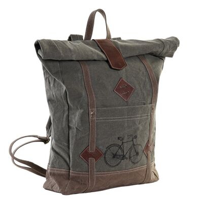 CANVAS LEATHER BACKPACK 44X12X49 8 BROWN