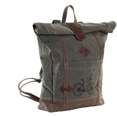 CANVAS LEATHER BACKPACK 44X12X49 8 BROWN