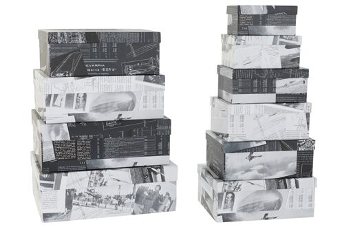 Caja set 10 carton 43,5x33,5x15,5 aviones blanco