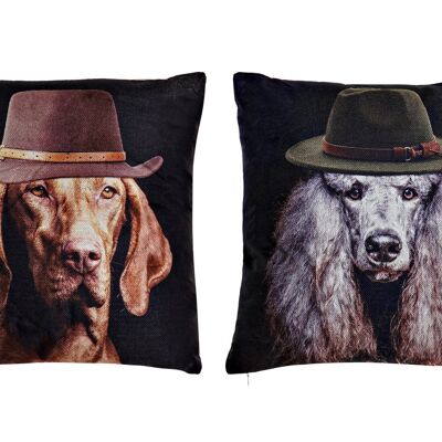 COUSSIN POLYESTER 45X45 456 GR. CHIENS 2 ASSORT.