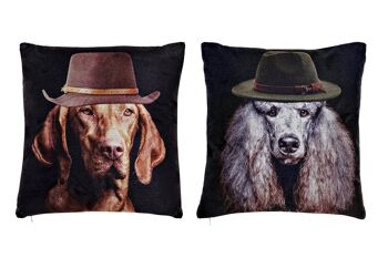COUSSIN POLYESTER 45X45 456 GR. CHIENS 2 ASSORT. 1