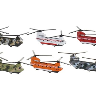 Juguete metal 15x9x7 helicoptero 6 surt.