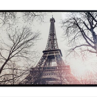 CANVAS PAINTING PS 144X3,5X84 PARIS WHITE FRAMED