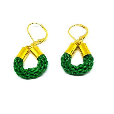 Bottle Green Usonaki Earrings