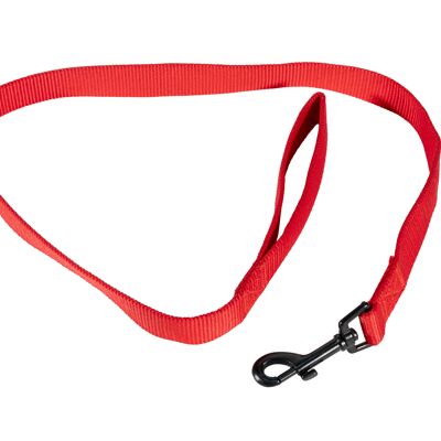 Laisse nylon rouge pour chiens 2.5cmx100cm