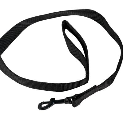 Laisse nylon noir pour chiens 2.5cmx100cm