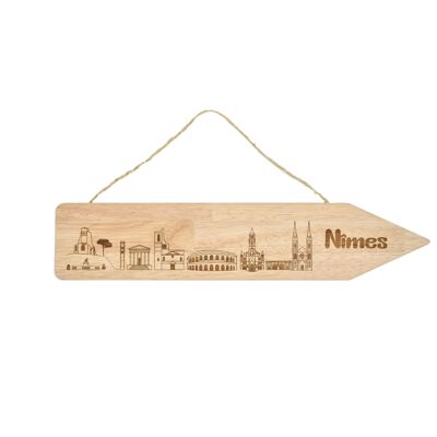 Letrero de madera Nîmes