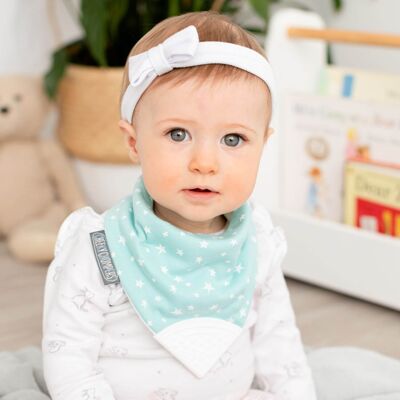 Neckerchew Teething Dribble Bib - Sage Stars