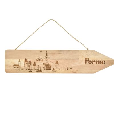 Pornic wood sign