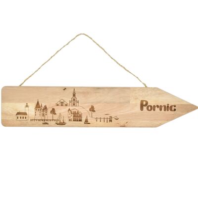 Pornic wood sign