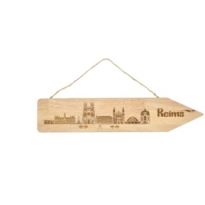 Letrero de madera Reims