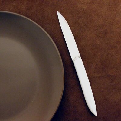 Tableware's not dead! - Box of 4 knives - White G10 + bamboo