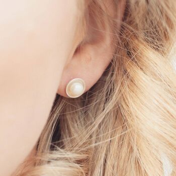Boucles d'oreilles en argent avec perle 2