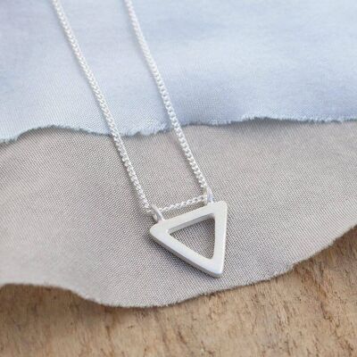 Collier Triangle Argent - Pendentif Géométrique