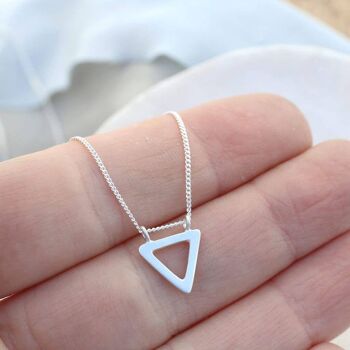 Collier Triangle Argent - Pendentif Géométrique 4