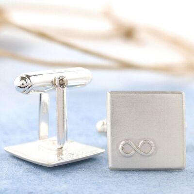 Sterling Silver Wedding Cufflinks. Infinity Symbol