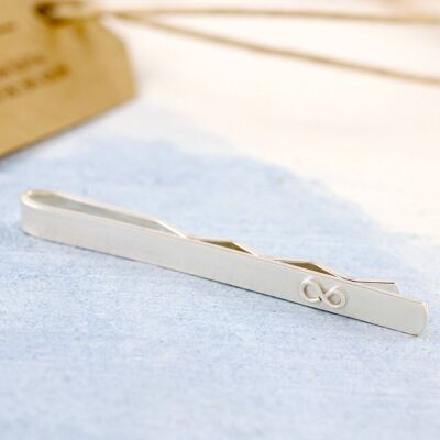 Sterling Silver Tie Clip With Infinity Symbol
