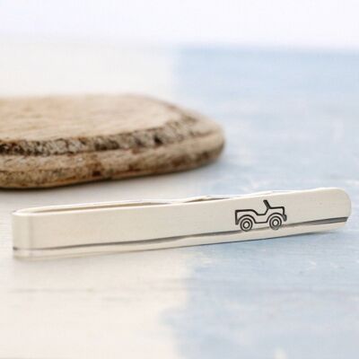 Sterling Silver Car Tie Slide - Gift for Dad