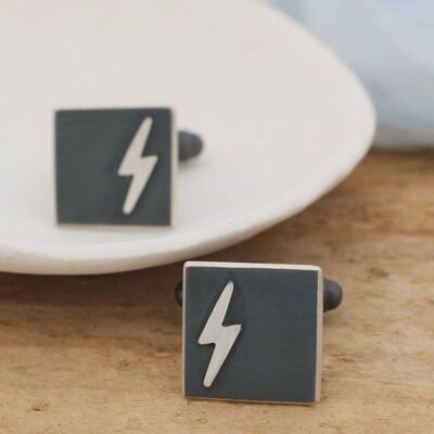 Lightening Bolt Cufflinks. Gift For Dad