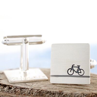 Sterling Silver Bike Cufflinks nx