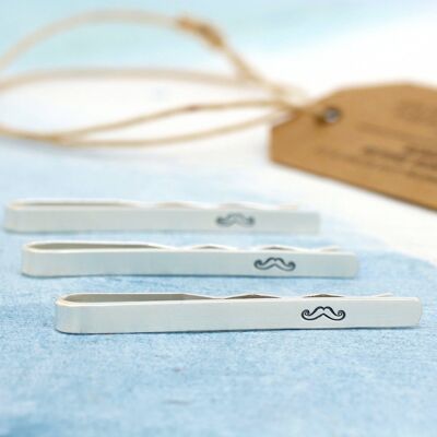 Silver Moustache Tie Clip - Groomsmen Tie Clip