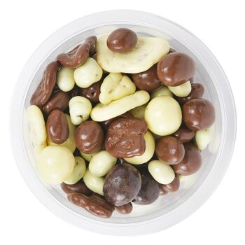 "chocomix" mélange noix et fruits secs chocolatés - barquette 200 g 1