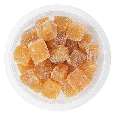 Sweetened dehydrated ginger cubes - 220 g tray