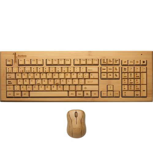 [ES] Clavier et souris sans fil en bambou ES QWERTY