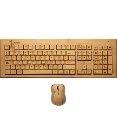[ES] ES QWERTY Bamboo Wireless-Tastatur und -Maus