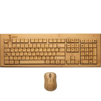 [ES] Clavier et souris sans fil en bambou ES QWERTY 1