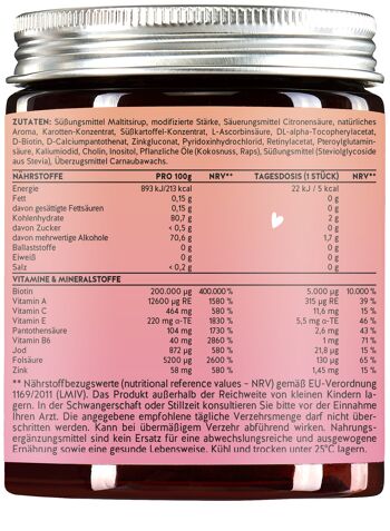 Vitamines capillaires Ah-mazing avec biotine, sans sucre // 60 3