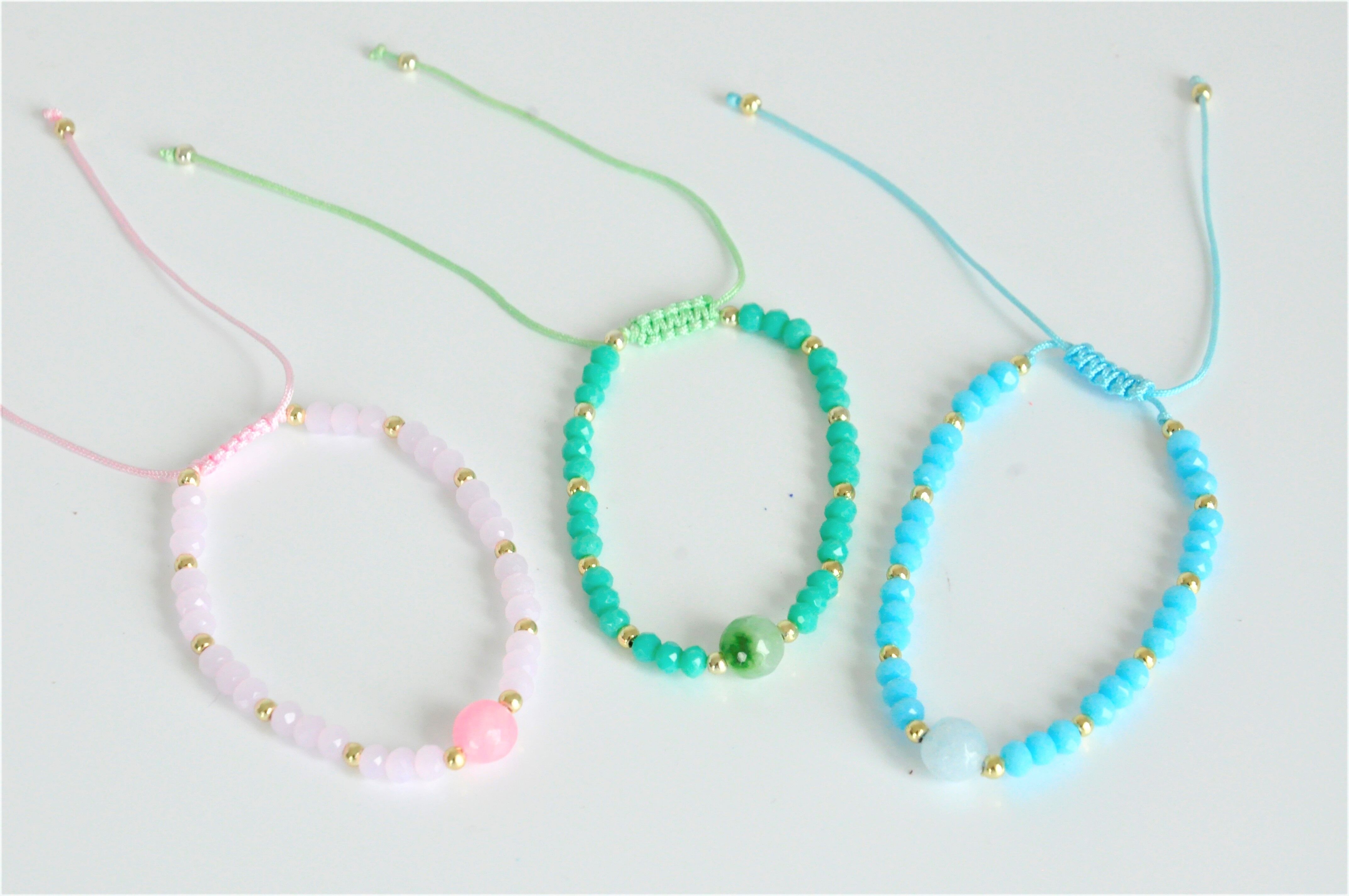 Bracciale perline di vetro a pallina