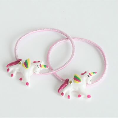 Hair tie unicorn glitter 2 pieces